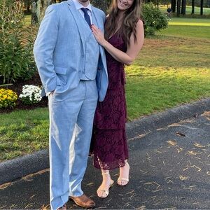 Lulus plunging ruffle dress